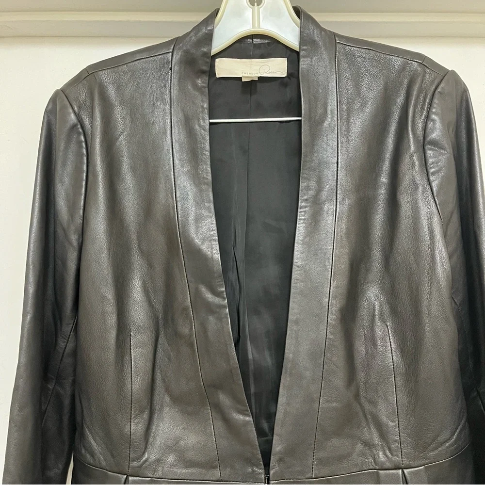 Emerson Rose Genuine Leather Blazer Jacket Size M